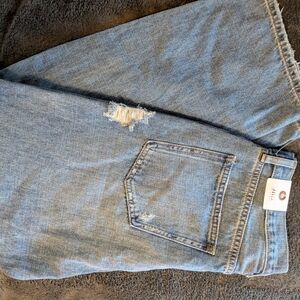 Just Black Light Blue Distressed Flare Jeans